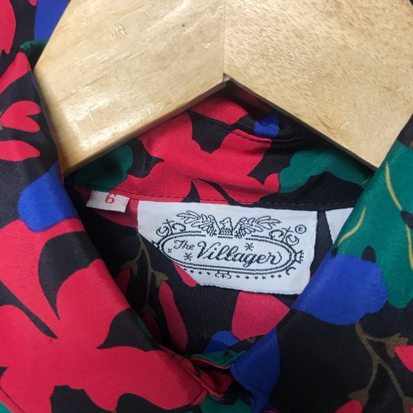 The Villager Vintage Women’s Blouse Floral Print Long Sleeves Size 6 [R] - Picture 5 of 6